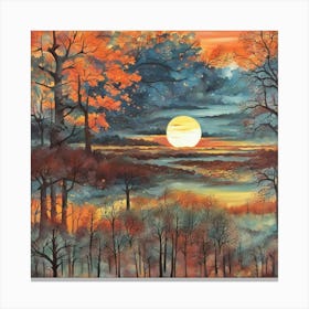 Sunset In The Woods 5 Canvas Print