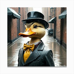 Duck In The Rain 1 Canvas Print