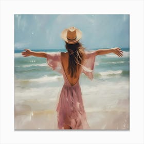 Girl At The Beach Canvas Print