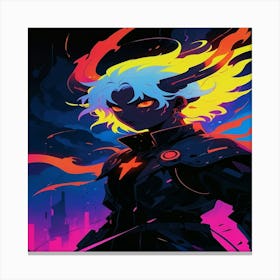 Anime Girl With Horns Canvas Print