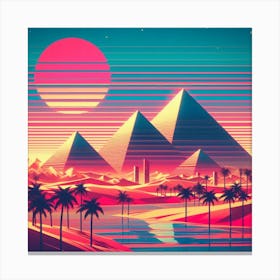 Egyptian Pyramids Sunset Canvas Print