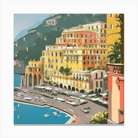 Amalfi Coast Sorrento Italy Vintage Travel Poster Art Print Canvas Print