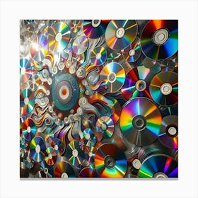 Old School Cd S As Abstract Art 3 Canvas Print