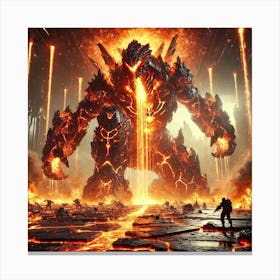 Flame Leviathan Volcanic Core Canvas Print