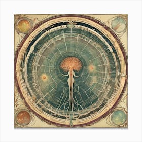 Astrological Nouveau Chart Series - 7 Canvas Print