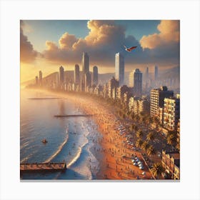 Sunset On The Beach Canvas Print