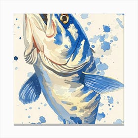 Blue Bass Painting Canvas Print