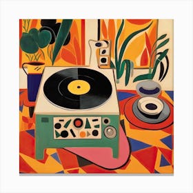 Still Life Of A Turntable, Matisse Style Canvas Print