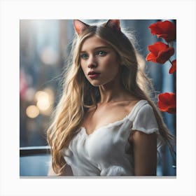 cat girl Canvas Print