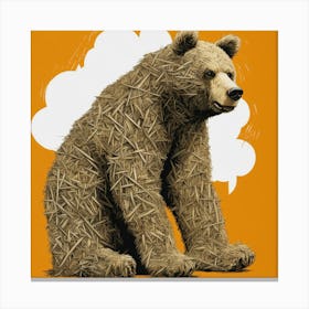 Bear In Hay Canvas Print