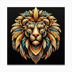 Lion head tribal Canvas Print