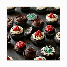 Leonardo Lightning Xl Christmas Dessert With Chocolate And Str 2 Canvas Print