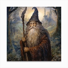 A Wizard Of The Magic Forest Called Myrddin. Mages Of Zenaria. Canvas Print