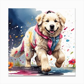 Golden Retriever Painting Canvas Print