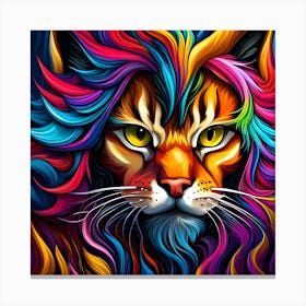 Purple Cat With Blue Eyes 13 Canvas Print