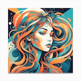 Girl With Long Hair Canvas Print