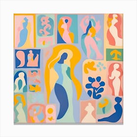 Goddess Aphrodite Matisse Inspired Cutout Canvas Print