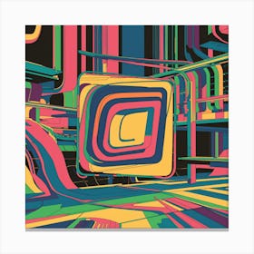 Vibrant Abstract Line Drawing With Bold Intersecting Strokes (4) Canvas Print