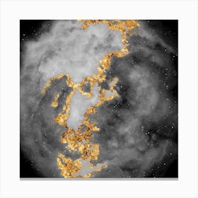 100 Nebulas in Space with Stars Abstract in Black and Gold n.045 Canvas Print