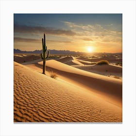 Sunset In The Desert Canvas Print