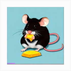 Pop Art Print | Mouse Nibbles On Cheese Canvas Print