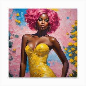 Lady With Pink Hair Canvas Print