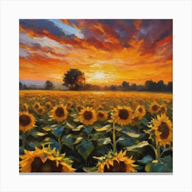 Sunrise Sunflowers Canvas Print