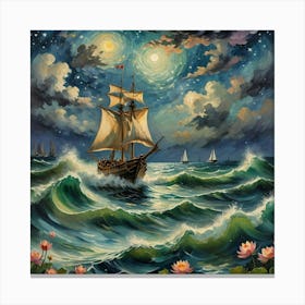 Ship At Sea Canvas Print