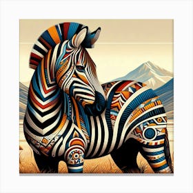 Tribal African Art zebra 3 Canvas Print