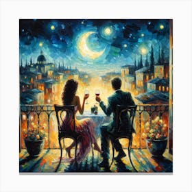 Couple At The Balcony Canvas Print