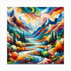 Colorful Landscape Painting 2 Canvas Print