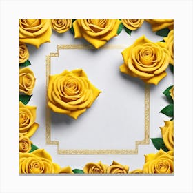 Yellow Roses Frame 5 Canvas Print