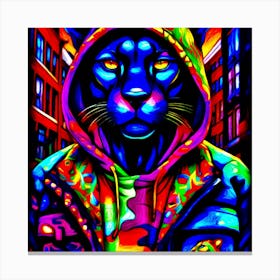 Psychedelic Street Panther Canvas Print