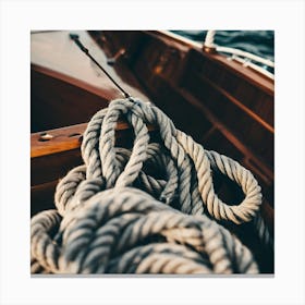 Ropes On A Boat Canvas Print