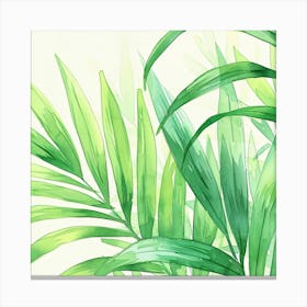 Watercolor Palm Leaves Canvas Print