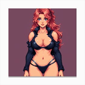 Sexy Pixel Girl Canvas Print