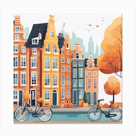 Amsterdam City Low Poly (8) Canvas Print
