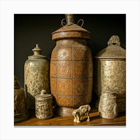 Antique Jars Canvas Print