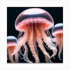 Pink jellyfish Canvas Print