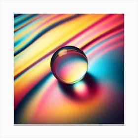 Water Drop On A Colorful Background Canvas Print