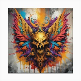 Skull With Wings 2 Canvas Print