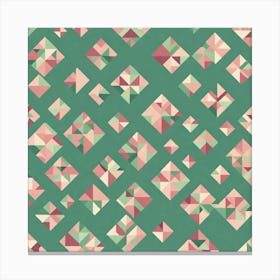 A Vintage Pattern Featuring Polygons With Varying Side Lengths Shapes With Edges, Flat Art, 138 Canvas Print