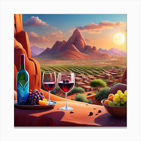 Wine And Grapes Canvas Print