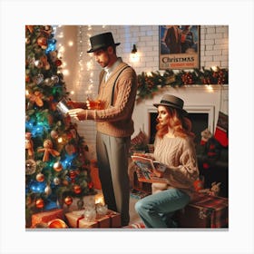 Christmas Tree Stock Videos & Royalty-Free Footage Canvas Print
