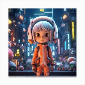 Anime Girl In A City Canvas Print