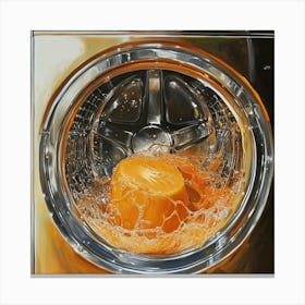 Orange In The Washing Machine Canvas Print