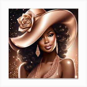 Woman In The Fancy Pink Hat 7 Canvas Print