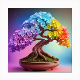 Rainbow Bonsai Tree Canvas Print