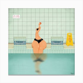 Swimmer 3 Square Canvas Print