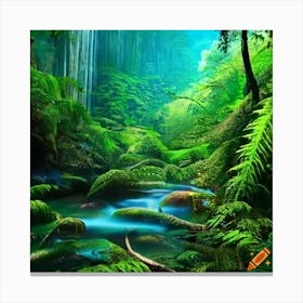 Craiyon 220104 Rainforest Landscape Canvas Print